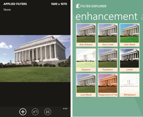 Enhancement Filters in the Free App Filter Explorer