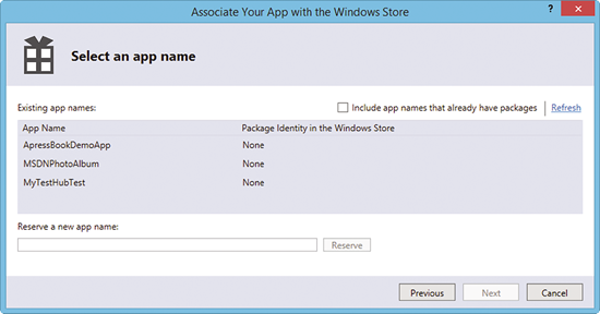 Associating a Reserved Name with an App