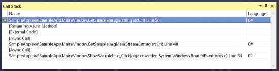 Visual Studio 2013 Call Stack Window