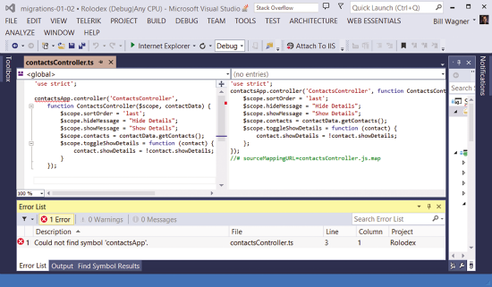 The TypeScript Editing Experience in Visual Studio 2013 Update 2