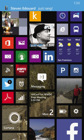 The Windows Phone Receiving the Push Notification
