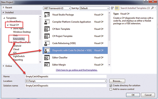 Diagnostic with Code Fix (NuGet + VSIX) Project Template