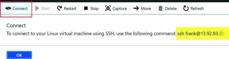 Getting the SSH Connection Information for the DSVM