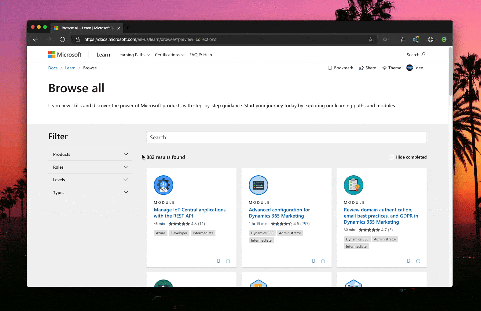 Microsoft Learn collections.