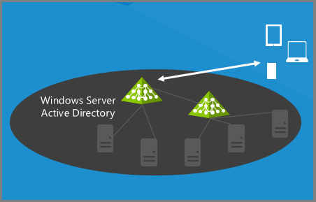 This illustration shows an oval shaped structure with multiple devices and two triangle towers, crossing a line and arrows between each device and its source, to show how each connect.