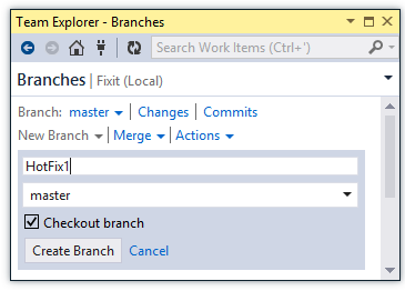 Team Explorer New Branch - Image 2