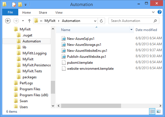 Automation folder contents