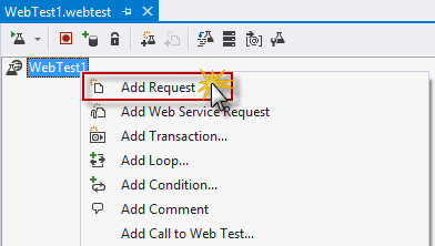 Adding a request to WebTest1