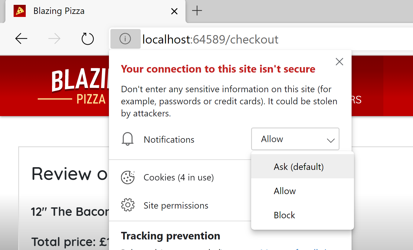 Selecting "Ask (default)" for "Notifications" from this app to reset notifications back to a disabled state.