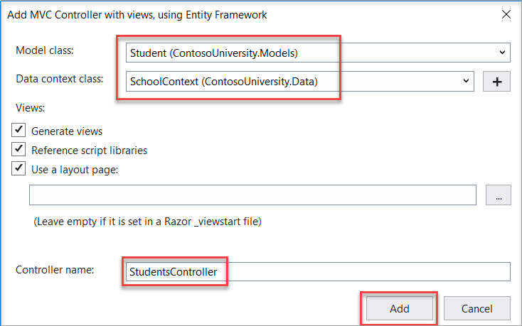 Tutorial: Get started with EF Core in an ASP.NET MVC web app | Microsoft  Learn