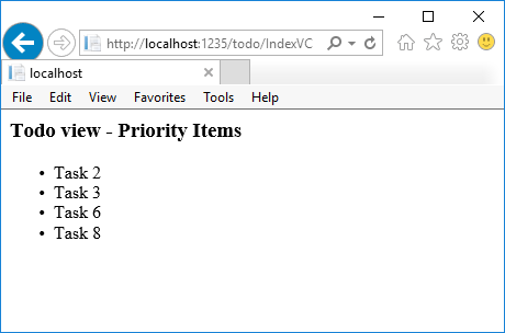 priority items from IndexVC action