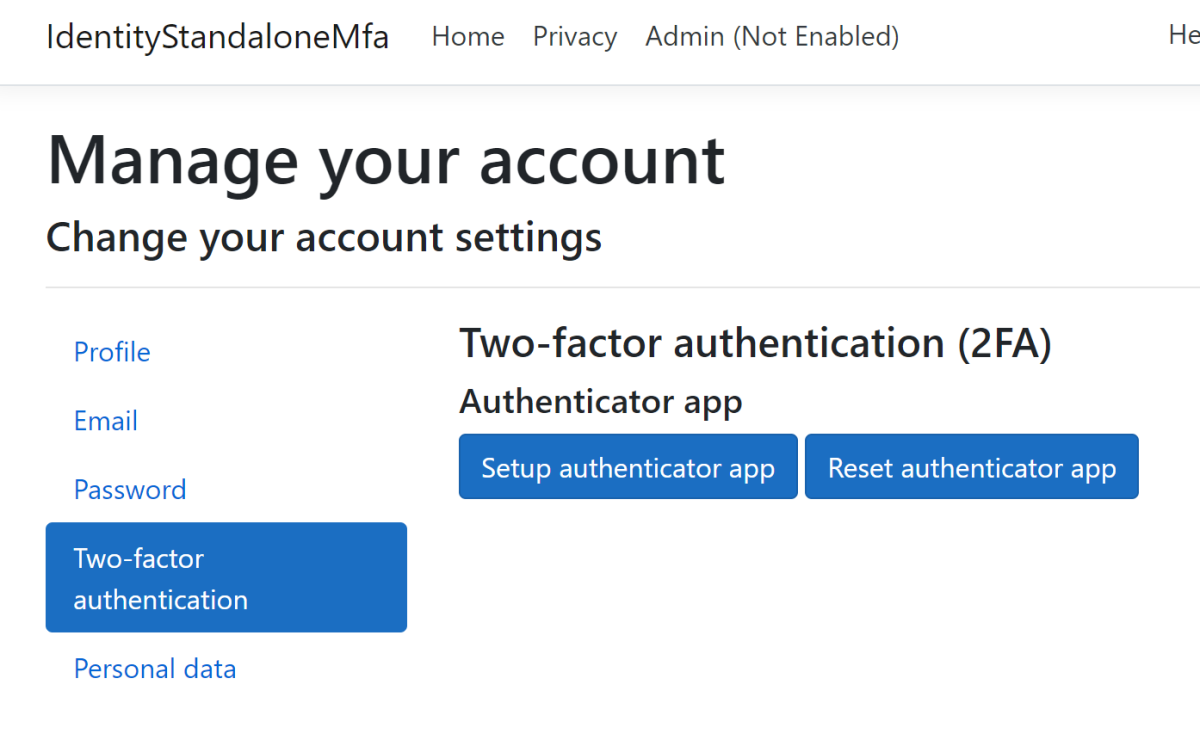 Administrator activates MFA authentication
