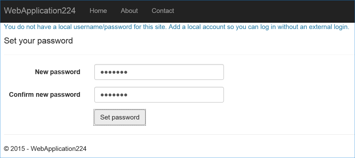 Set your password page