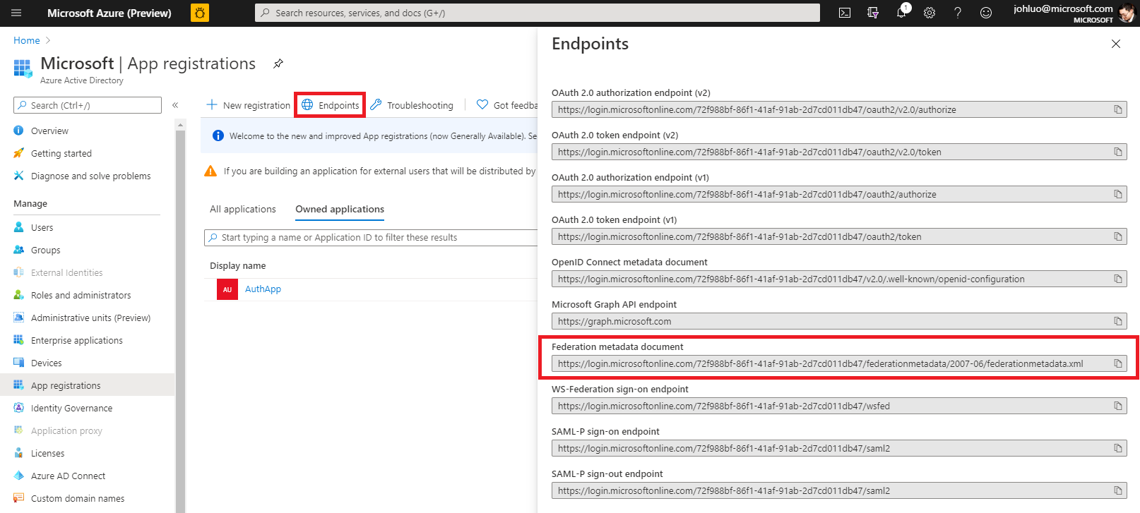 Microsoft Entra ID: Endpoints