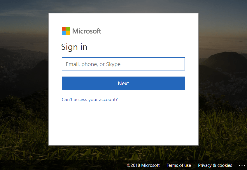 Microsoft Entra ID sign-in page