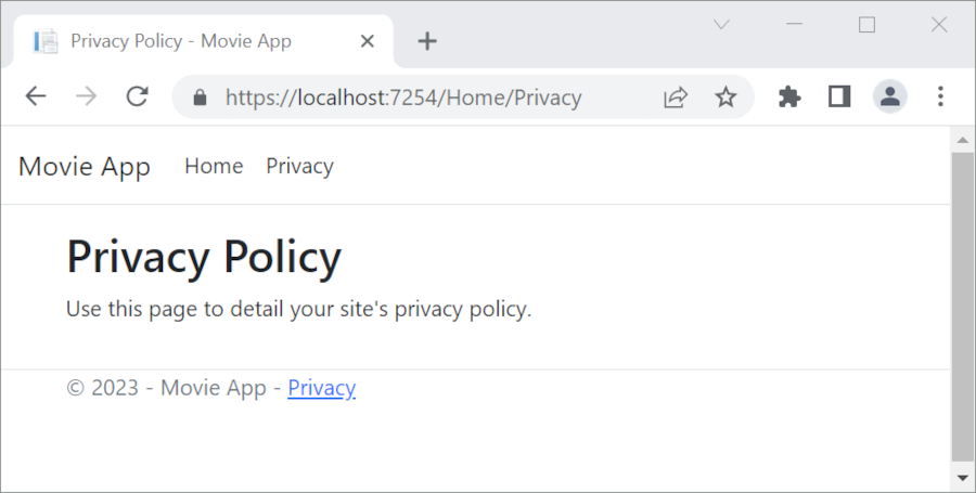 Privacy tab