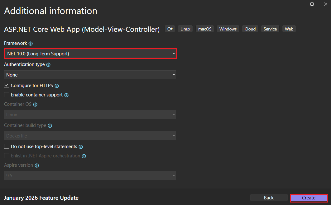 Additional info dialog.