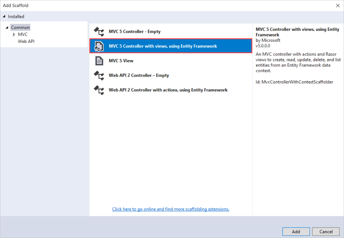 Tutorial: Generate views for EF Database First with ASP.NET MVC app |  Microsoft Learn