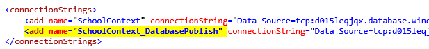 Connection string in Web.config file