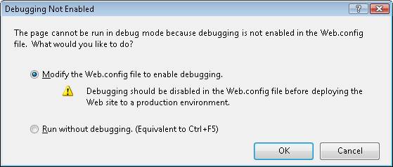 Screenshot shows enabling debugging.
