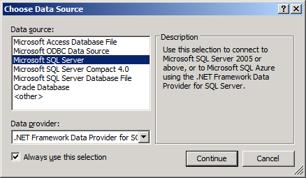 Image of Server Explorer Data Connection