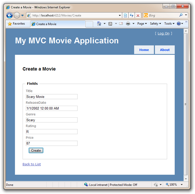 Create a Movie - Windows Internet Explorer