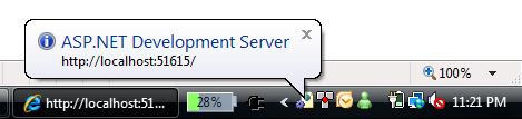 Screenshot of the A S P dot NET Web server page.