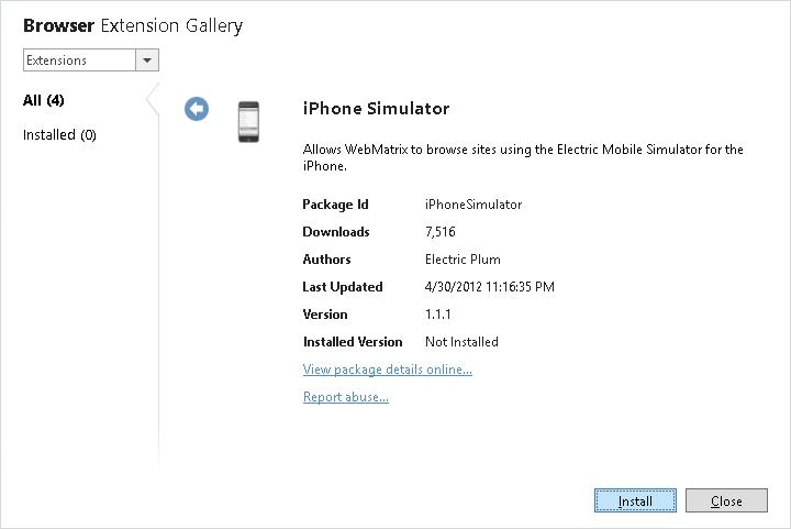 iPhone Simulator extension