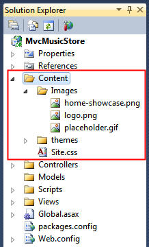 Screenshot of the music store, drop-down menu, highlighting the content folder, showing the new image folder with the list of images underneath.