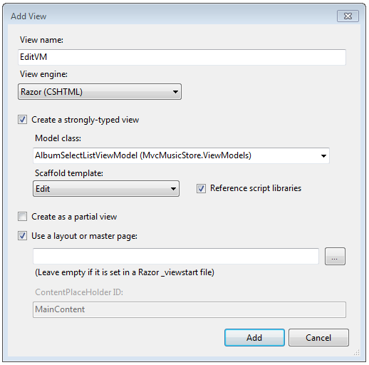 Image showing Add View dialog