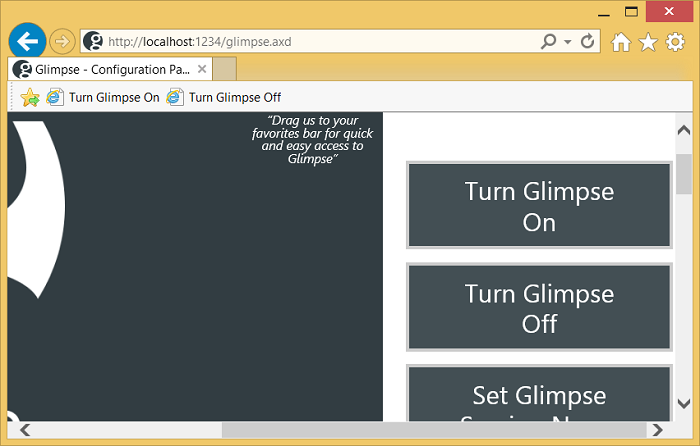 IE with Glimpse bookmarklets