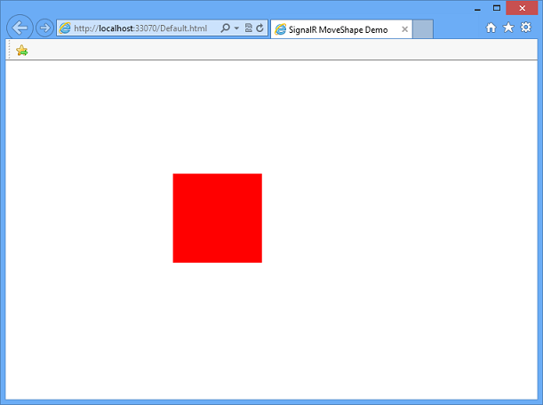 Screenshot showing how a shape you drag in one browser window moves in another window.