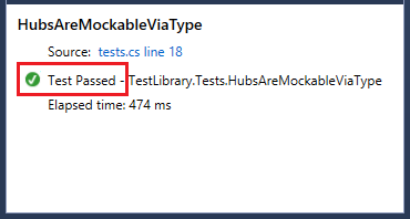 Screenshot showing the unit test by type has passed.