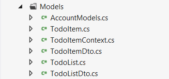 Screenshot that shows the Models folder open.