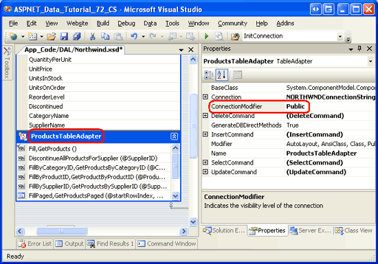 The Connection Property s Accessibility Level Can Be Configured via the ConnectionModifier Property