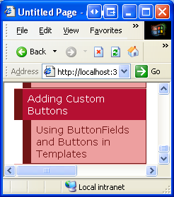 The Site Map Now Includes the Entry for the Custom Buttons Tutorial