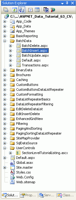 Add the ASP.NET Pages for the SqlDataSource-Related Tutorials