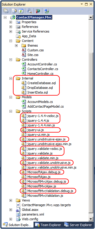 The contents of the ContactManager.Mvc project.