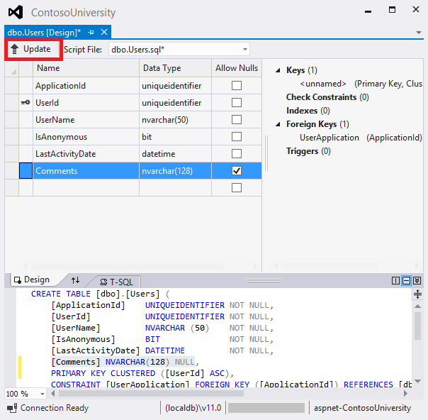 Adding Comments column