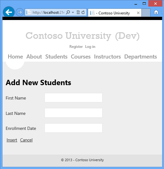 Add Students Page Dev
