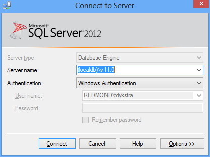 SSMS Connect to Server
