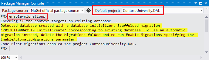 command to apply migration dotnet ef