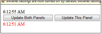 Screenshot that shows the first button that states Update Both Panels and the second button that states Update This Panel.