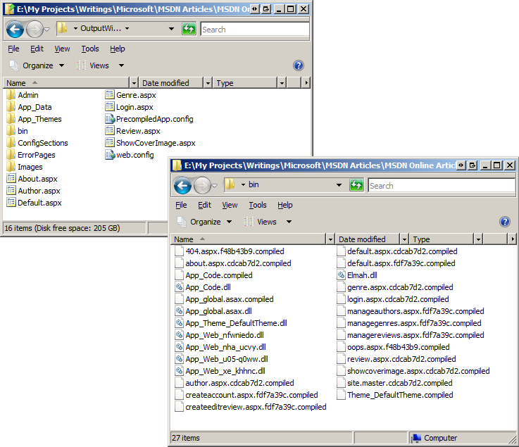 Screenshot of the target location folder after precompiling with a non updatable user interface.