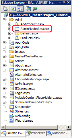 Add a Nested Master Page to the ~/Admin Folder.