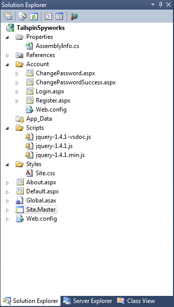 Screenshot that shows the basic folder structure.