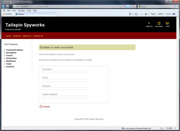Screenshot that shows the prompt to create a new account at checkout.