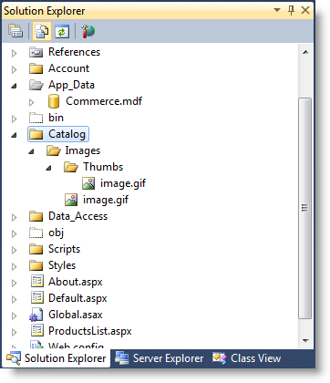 Screenshot that shows the directory structure.