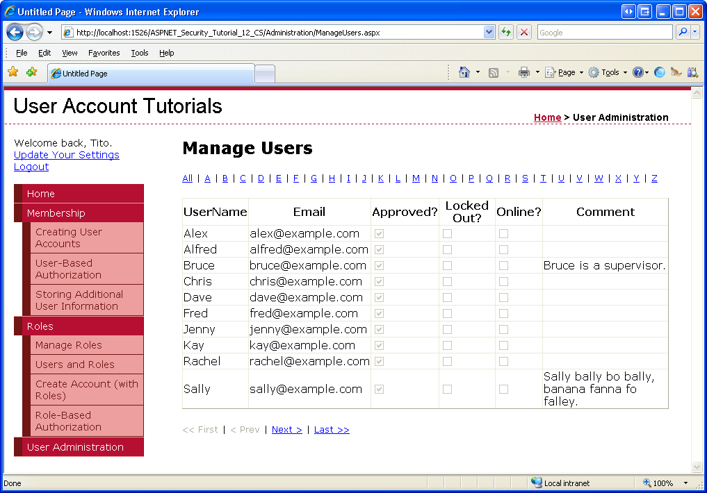 Building an Interface to Select One User Account from Many (C#
