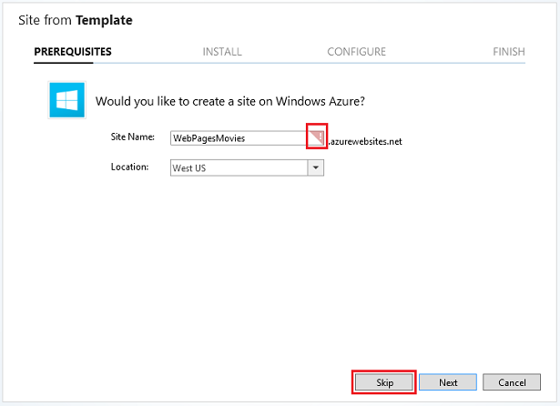 create azure site